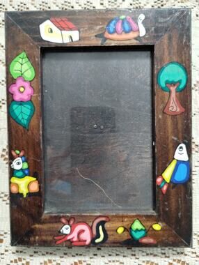 La Palma Folk Art Wood Picture Frame 4x6 Painted El Salvador